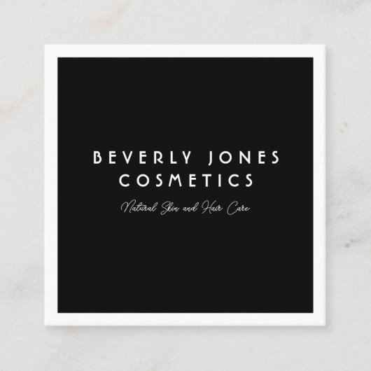 Elegant zwart met wit rand Visitekaartje (Voorkant)