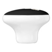 Elegant Zwart met Witte Bloemen Lade Keramische Knop (Zijkant)