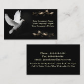 Elegant zwart met witte dove - Visitekaartje (Voorkant / Achterkant)