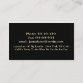 Elegant zwart met witte dove - Visitekaartje (Achterkant)