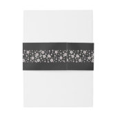 Elegant zwart met witte parels bruiloft uitnodigin uitnodigingen wikkel (Achterkant Voorbeeld)