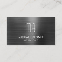 Elegant Zwart Metallic Monogram Consultant