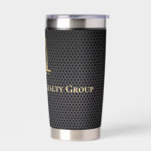 Elegant zwart metallic onroerend goed geïsoleerde drinkbeker (Links)