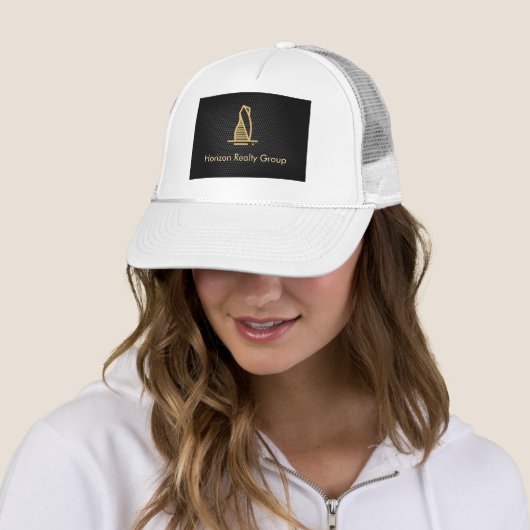 Elegant zwart metallic onroerend goed trucker pet (In situ)