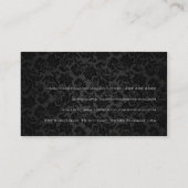 Elegant zwart & Metallic zilver Damasks 3 Visitekaartje (Achterkant)