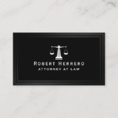 Elegant zwart metallisch wettelijk visitekaartje (Voorkant)