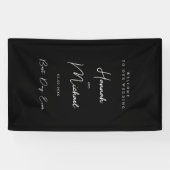 Elegant, zwart, minimale bruiloft spandoek (Horizontaal)