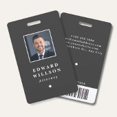 Elegant Zwart Minimalistisch ID Barcode Business Badge