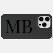 Elegant zwart minimalistisch Initiaal monogram Case-Mate iPhone Case (Achterkant (horizontaal))