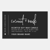 Elegant zwart minimalistisch kaarsproduct label (Voorkant)