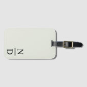 Elegant zwart minimalistisch monogram Initialen Bagagelabel (Voorkant (horizontaal))