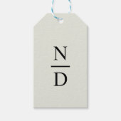 Elegant zwart minimalistisch monogram Initialen Cadeaulabel (Voorkant)