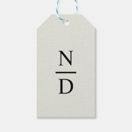 Elegant zwart minimalistisch monogram Initialen Cadeaulabel