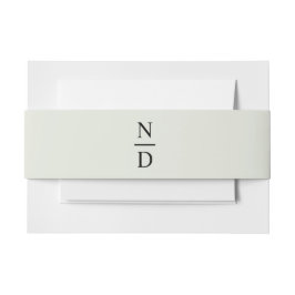 Elegant zwart minimalistisch monogram Initialen Uitnodigingen Wikkel