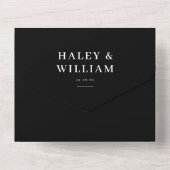 Elegant Zwart Minimalistisch Script All-in-One Tro All In One Uitnodiging (Achterkant)