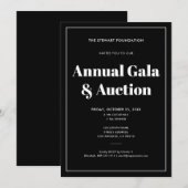 Elegant zwart minimalistisch zakelijk evenement kaart (Voorkant / Achterkant)