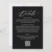 Elegant Zwart Modern Kalligrafie Bruiloft QR-code Kaart (Achterkant)