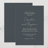 Elegant zwart, modern, minimalistisch koestel kaart (Voorkant / Achterkant)