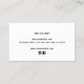 Elegant zwart modern Visitekaartje (Achterkant)