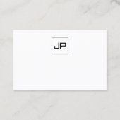 Elegant zwart monogram en witte professionele top visitekaartje (Achterkant)