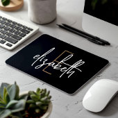 Elegant zwart monogram Gold Script Muismat