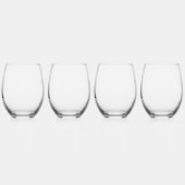 Elegant Zwart Monogram Initiaal Wijnglas Set Zonder Voet (Links)