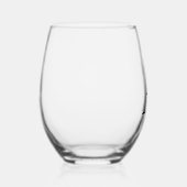 Elegant Zwart Monogram Initiaal Wijnglas Zonder Voet (Rechts)