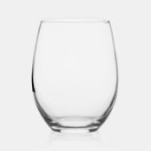 Elegant Zwart Monogram Initiaal Wijnglas Zonder Voet (Links)