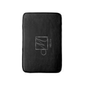 Elegant zwart monogram ontwerp badmat (Voorkant Verticaal)