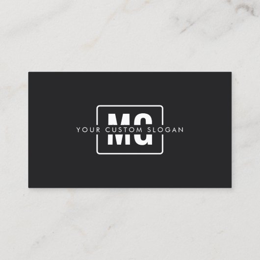 Elegant zwart monogram professioneel persoonlijk m visitekaartje (Achterkant)