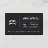 Elegant zwart monogram professioneel persoonlijk m visitekaartje (Voorkant)