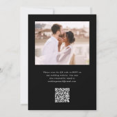 Elegant zwart monogram QR RSVP foto bruiloft Kaart (Achterkant)