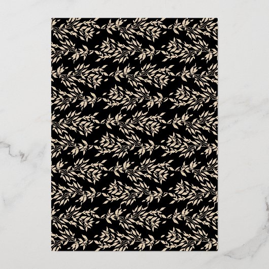 Elegant Zwart | monogram Roos Gold Crest Bruiloft Folie Uitnodiging (Achterkant)