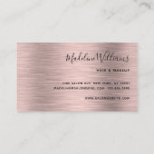 Elegant zwart monogram Roos Gold modern script Visitekaartje (Achterkant)