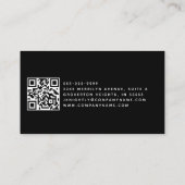 Elegant zwart monogram script Initialen QR-code Visitekaartje (Achterkant)