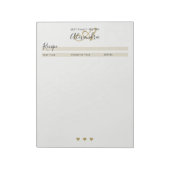 Elegant zwart monogram zwart Gold Eenvoudig ontvan Notitieblok (Linkerzijde)