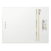 Elegant zwart monogram zwart Gold Eenvoudig ontvan Notitieblok (Voorkant)