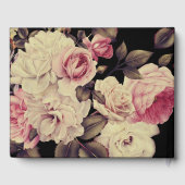 Elegant Zwart Moody Bloemen Foto Bruiloft Gastenboek (Achterkant)