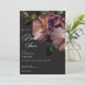 Elegant Zwart Moody Bloemen Vrijgezellenfeest Kaart (Staand voorkant)