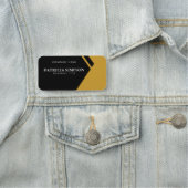 Elegant Zwart & Mosterdgeel: Verfijnde esthetiek Naamplaatje (In situ)