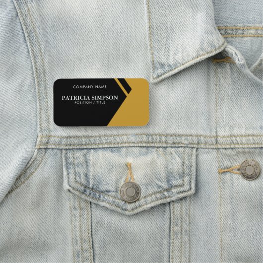 Elegant Zwart & Mosterdgeel: Verfijnde esthetiek Naamplaatje (In situ)