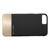 Elegant zwart&nacre Metallic iPhone 7 Hoesje (Achterkant (Horizontaal))