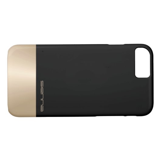 Elegant zwart&nacre Metallic iPhone 7 Hoesje (Achterkant (Horizontaal))