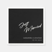 Elegant zwart net getrouwd aangepaste bruiloft ser servet (Voorkant)