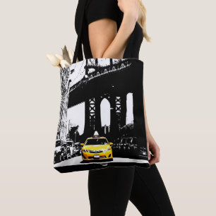 Elegant Zwart NYC New York Geel Taxi Brooklyn Tote Bag