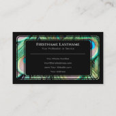 Elegant zwart omhuld blauw blauw groen visitekaartje (Achterkant)