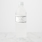 Elegant zwart omhuld H waterflesetiket Waterfles Etiket (Voorkant)