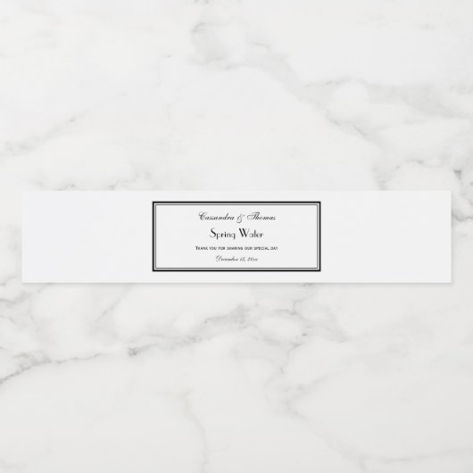 Elegant zwart omhuld H waterflesetiket Waterfles Etiket (Enkel label)