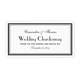 Elegant zwart omhuld H Wijnflesetiket Etiket