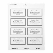 Elegant zwart omhuld H Wijnflesetiket Etiket (Full Sheet)